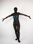 Black Lace Unisex Zentai Suit